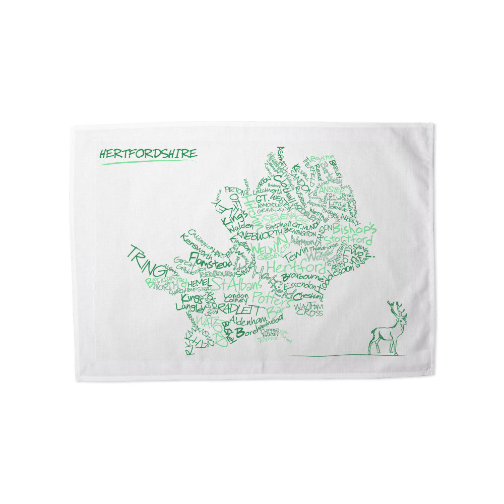 County Map of Hertfordshire, Tea Towel