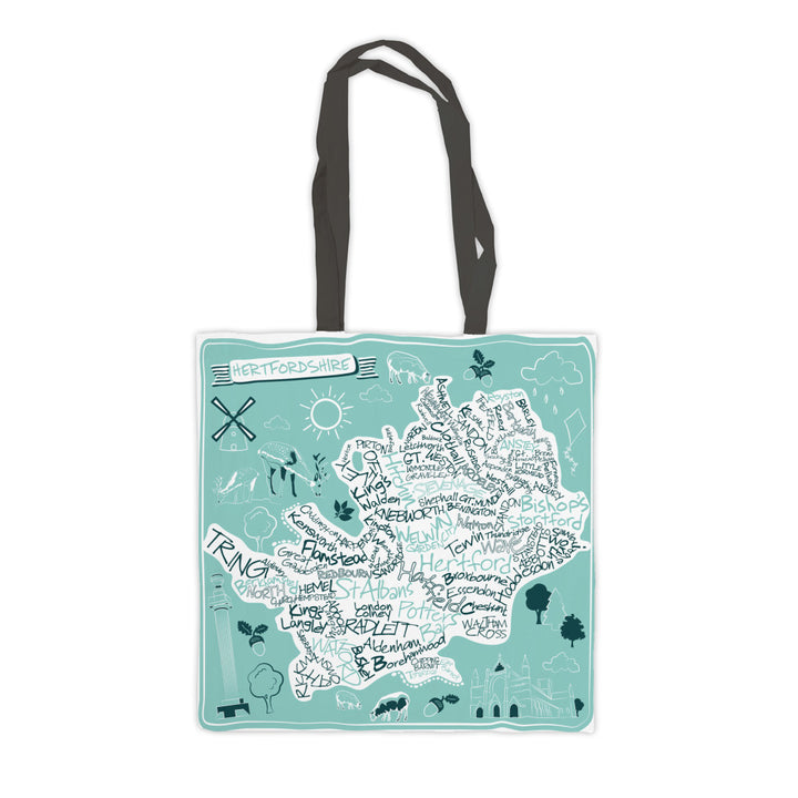 County Map of Hertfordshire, Premium Tote Bag