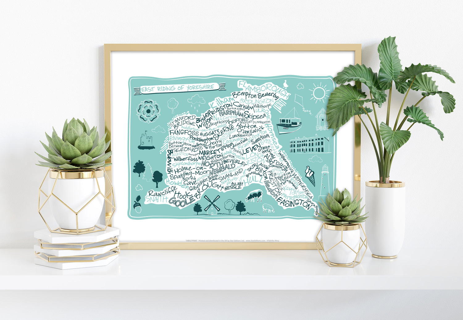 Map of the East Riding of Yorkshire, - Art Print