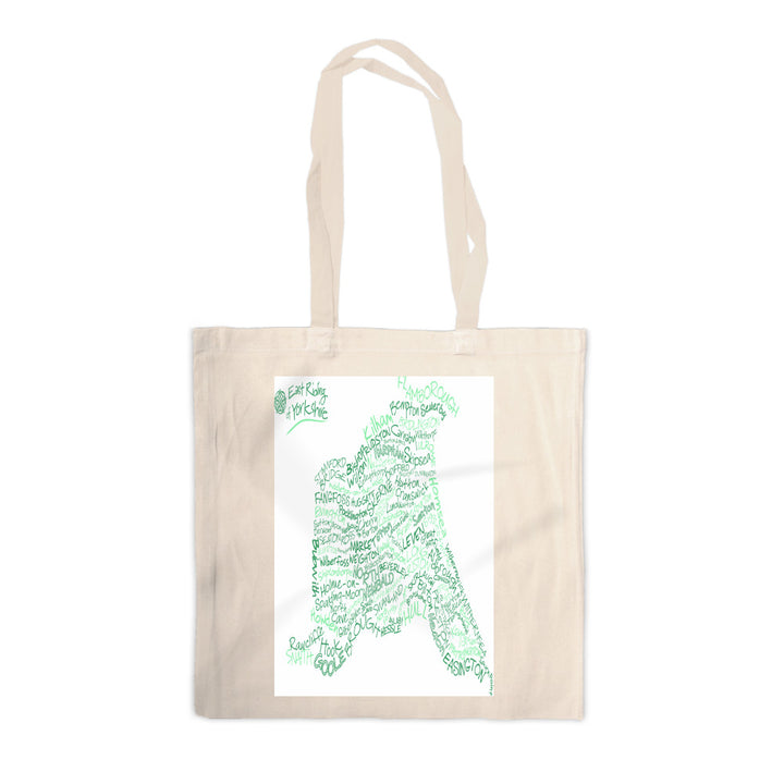 Map of the East Riding of Yorkshire, Canvas Tote Bag