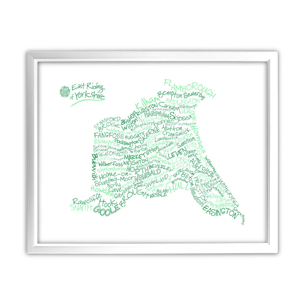 Map of the East Riding of Yorkshire, - Art Print