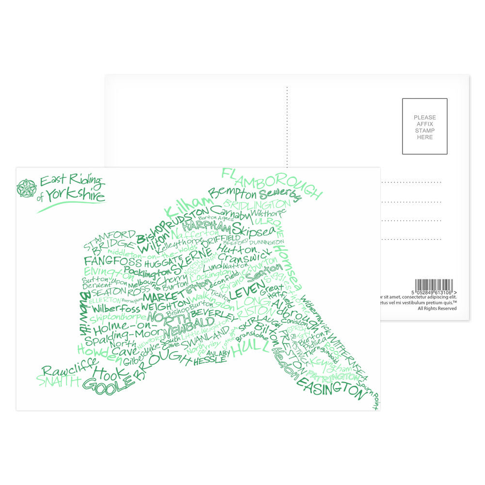 Map of the East Riding of Yorkshire, Postcard Pack