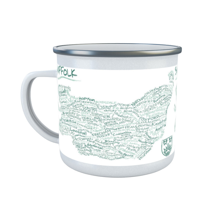 County Map of Suffolk, Enamel Mug