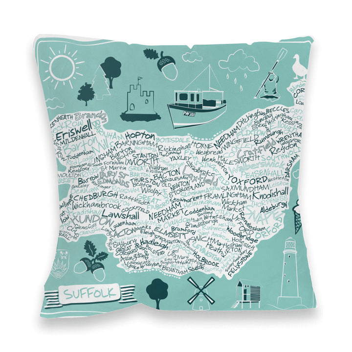 County Map of Suffolk, Fibre Filled Cushion