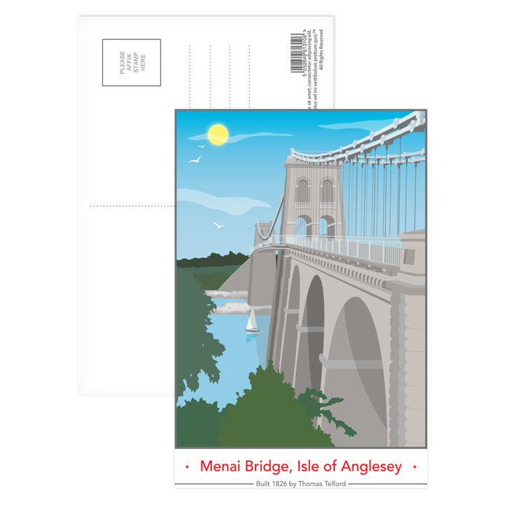The Menai Bridge, Isle of Anglesey Postcard Pack