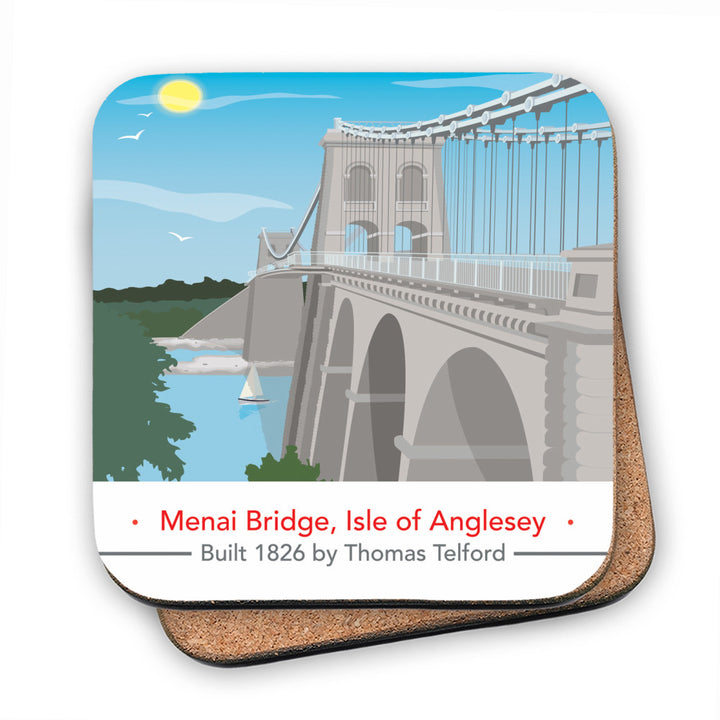 The Menai Bridge, Isle of Anglesey MDF Coaster