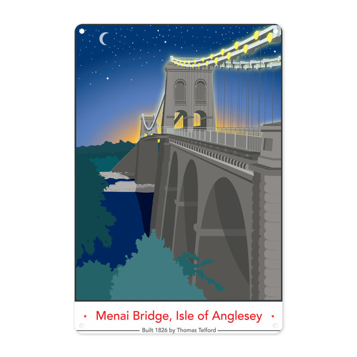 The Menai Bridge, Isle of Anglesey Metal Sign