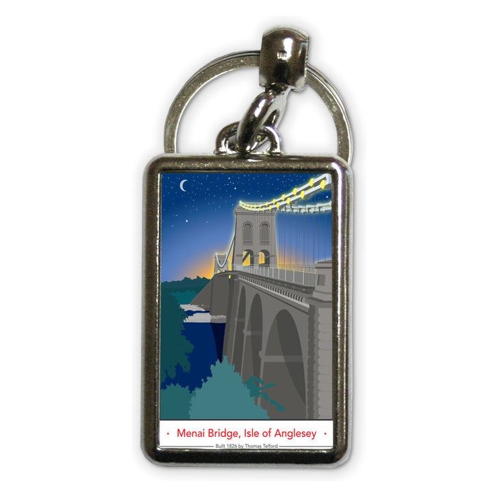 The Menai Bridge, Isle of Anglesey Metal Keyring