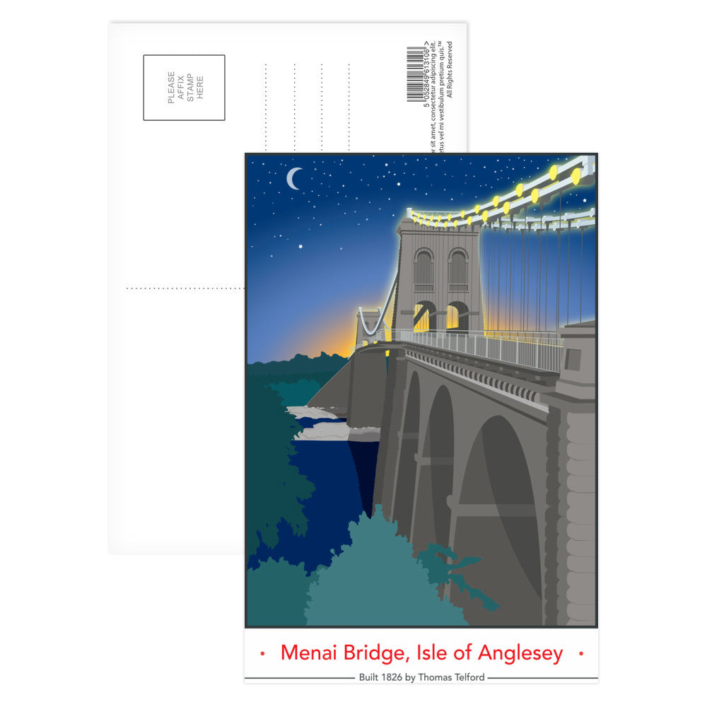 The Menai Bridge, Isle of Anglesey Postcard Pack