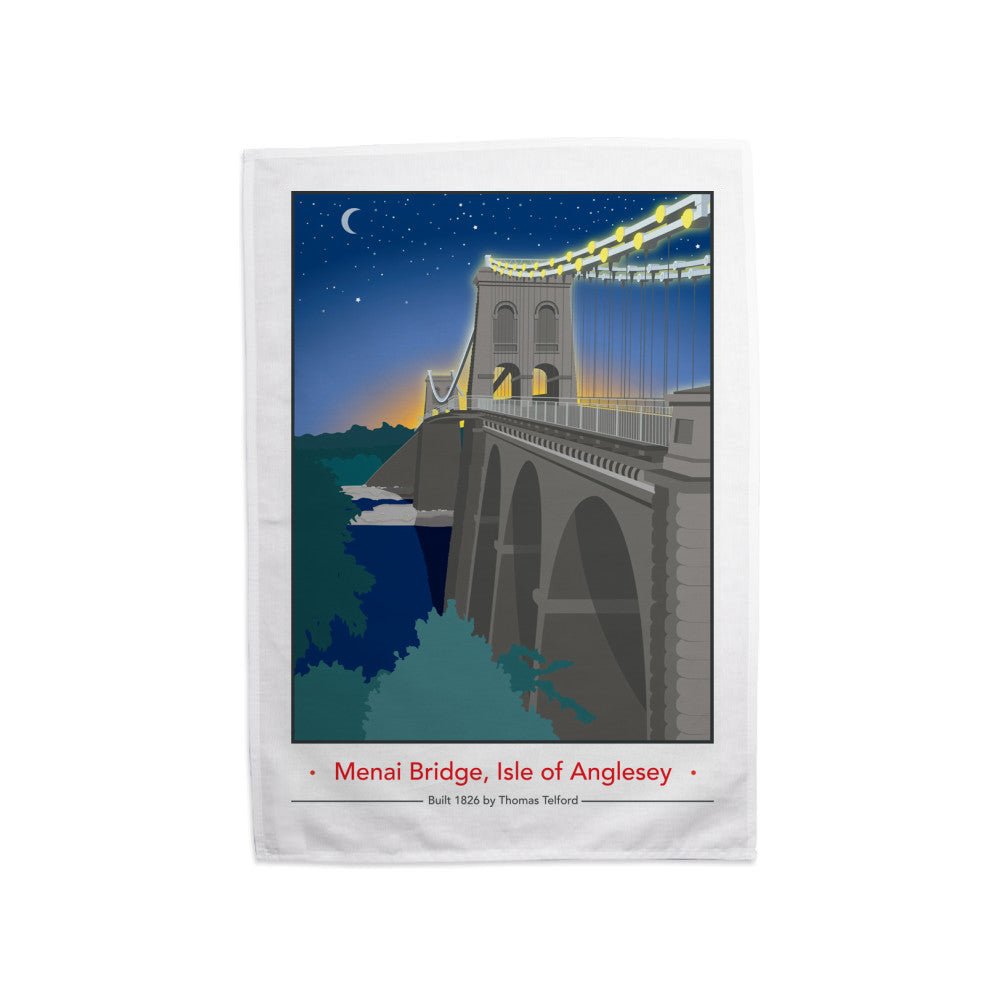 The Menai Bridge, Isle of Anglesey Tea Towel