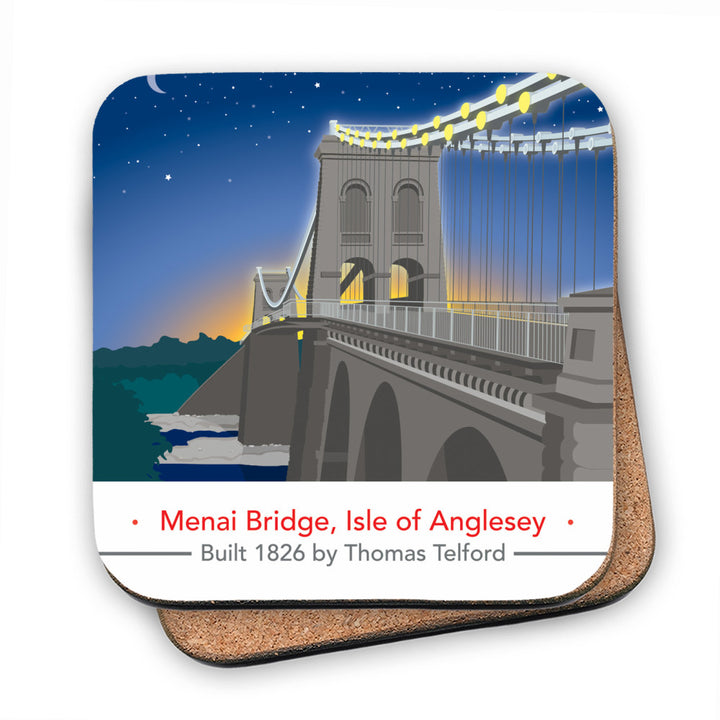 The Menai Bridge, Isle of Anglesey MDF Coaster