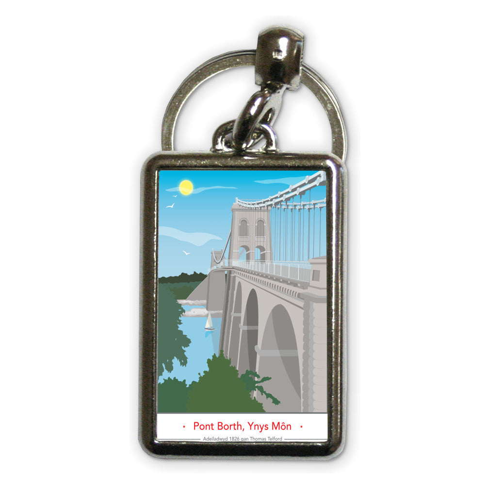 Pont Borth, Ynys Mon Metal Keyring