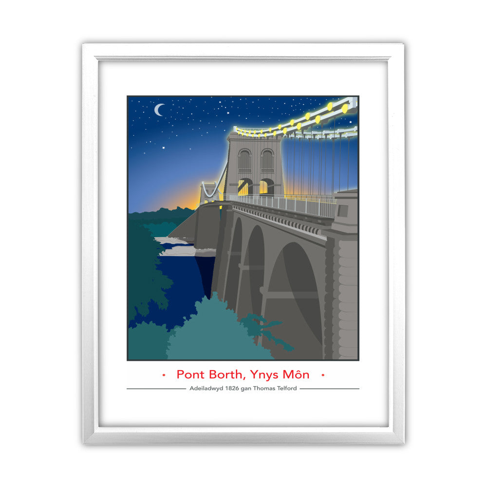 Pont Borth, Ynys Mon 11x14 Framed Print (White)
