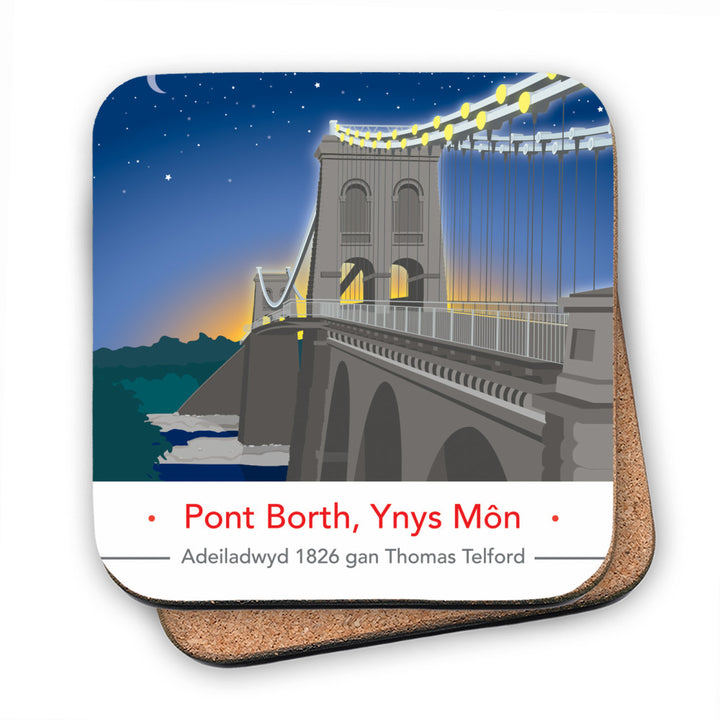 Pont Borth, Ynys Mon MDF Coaster