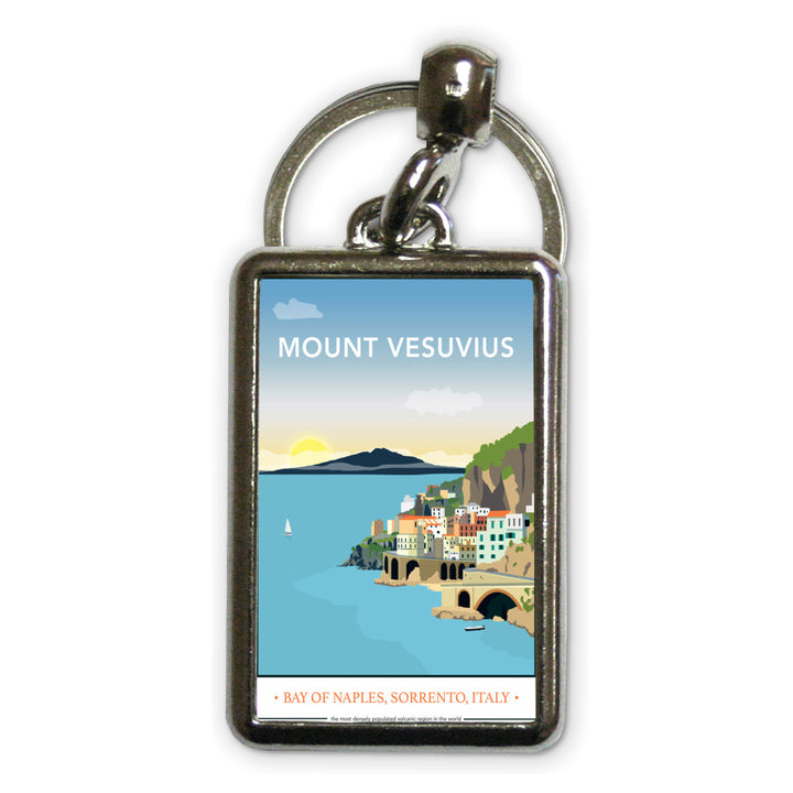 Mount Vesuvius, Italy Metal Keyring