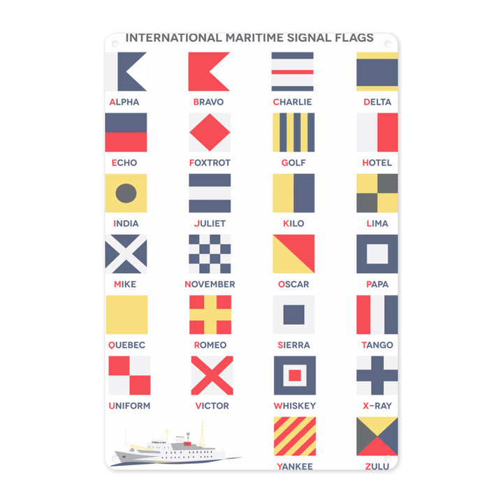 The International Maritime Signal Flags, Metal Sign