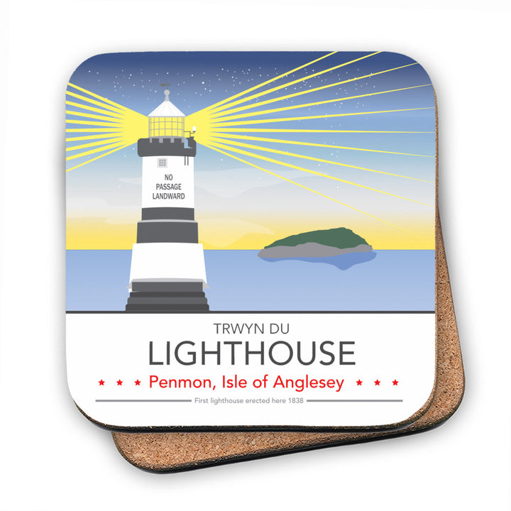 Trwyn Du Lighthouse, Isle of Anglesey MDF Coaster