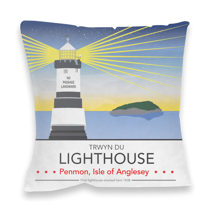 Trwyn Du Lighthouse, Isle of Anglesey Fibre Filled Cushion