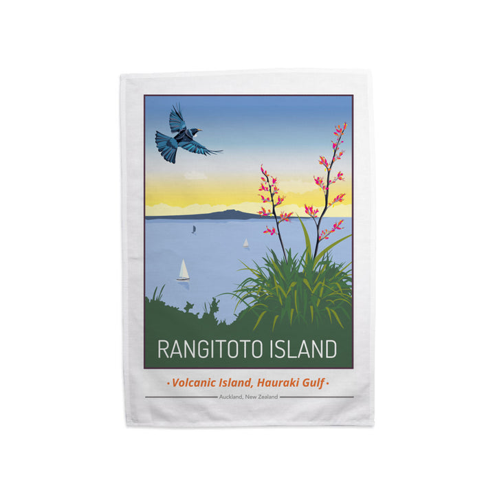 Rangitoto Island, Auckland, New Zealand Tea Towel