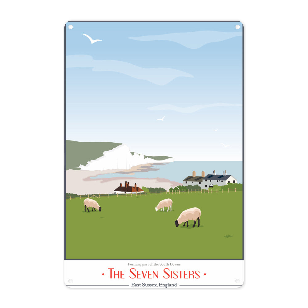 The Seven Sisters, East Sussex Metal Sign