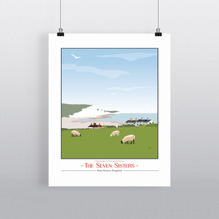 The Seven Sisters, East Sussex 90x120cm Fine Art Print