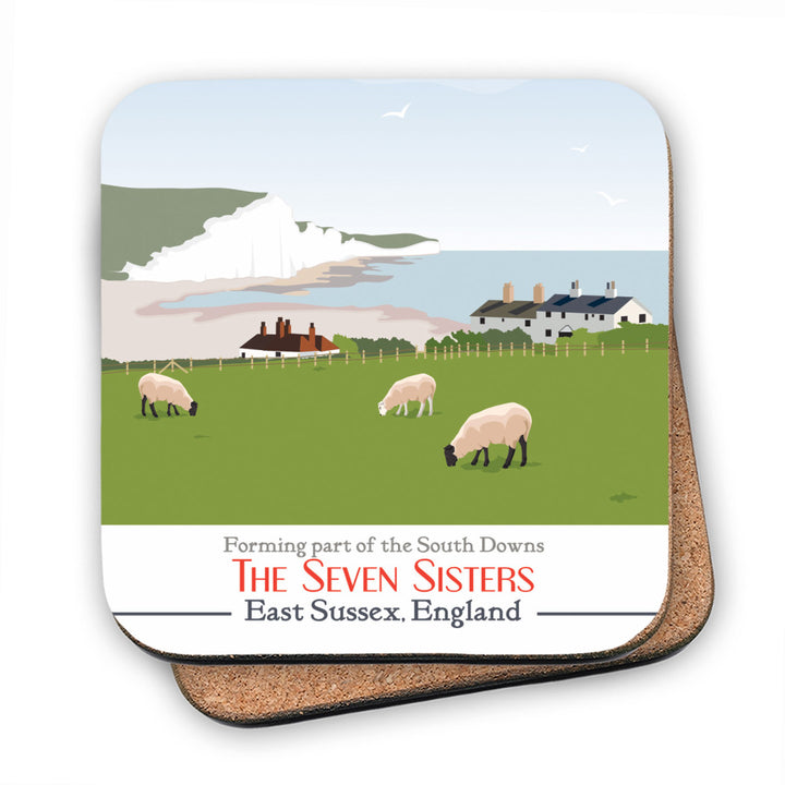 The Seven Sisters, East Sussex MDF Coaster