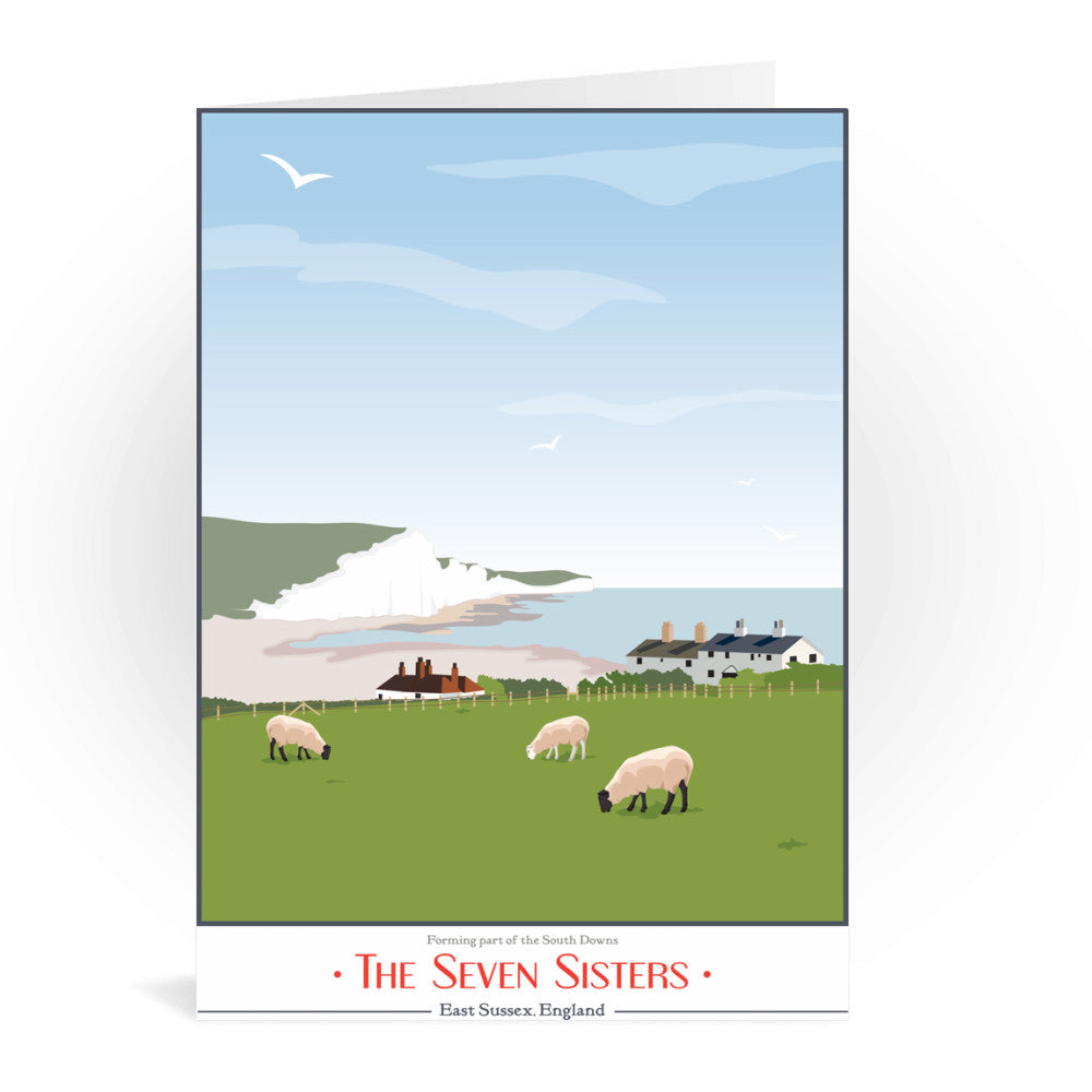 The Seven Sisters, East Sussex Greeting Card 7x5