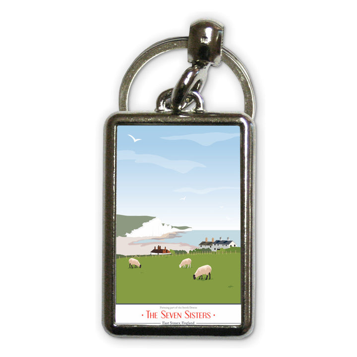 The Seven Sisters, East Sussex Metal Keyring