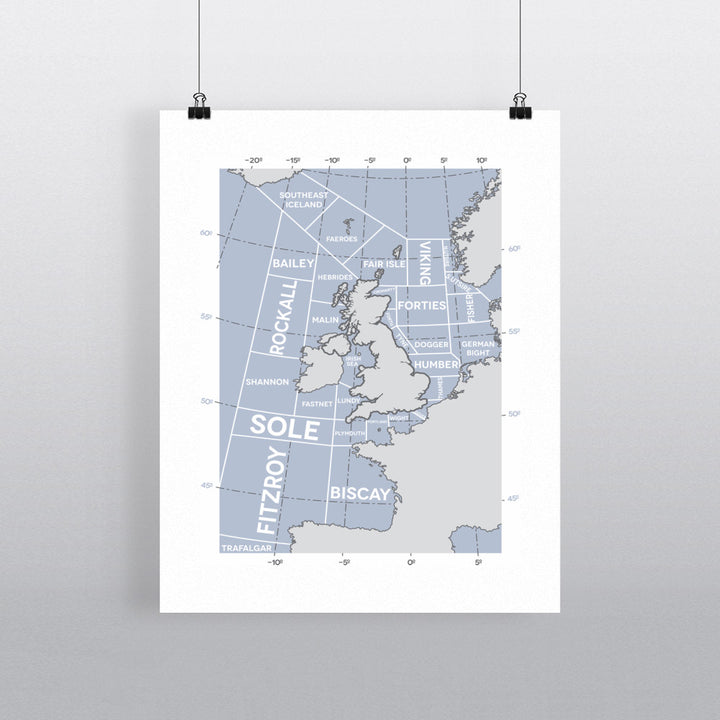 The Shipping Forecast Regions, 90x120cm Fine Art Print