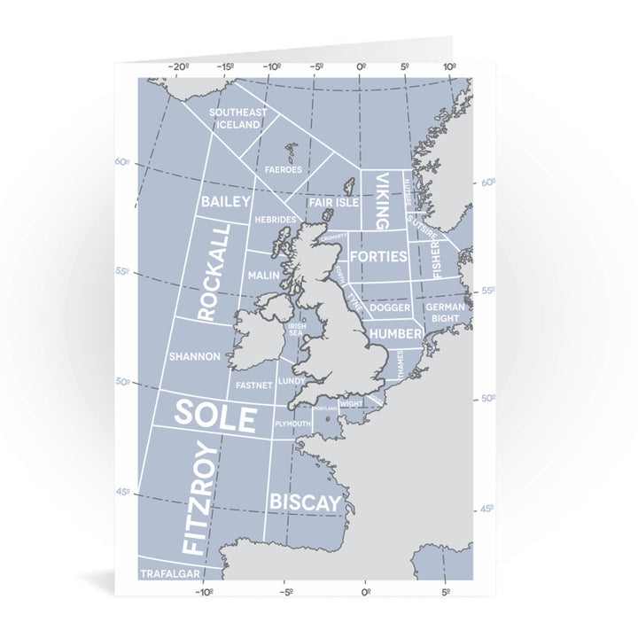 The Shipping Forecast Regions, Greeting Card 7x5