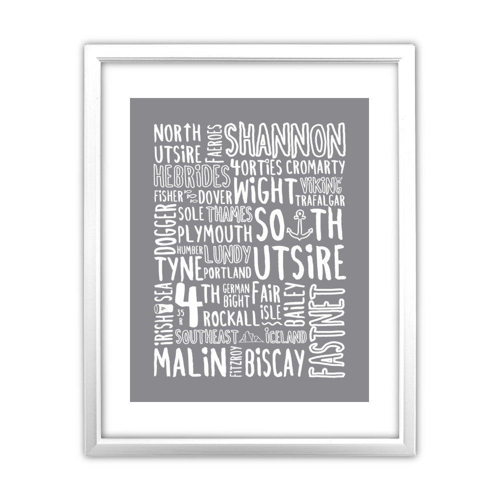 The Shipping Forecast Regions, - Art Print