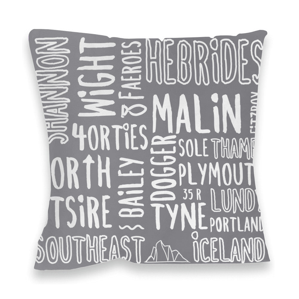 The Shipping Forecast Regions, Fibre Filled Cushion