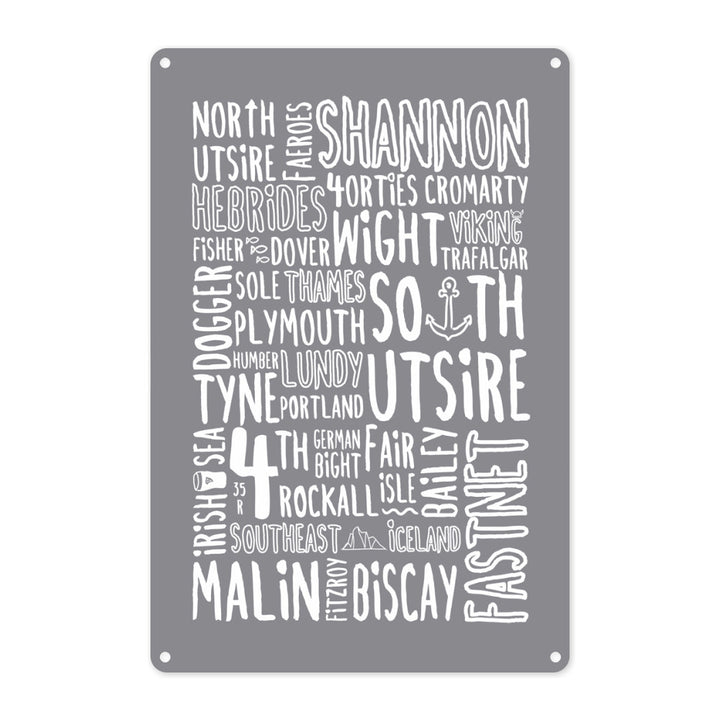 The Shipping Forecast Regions, Metal Sign