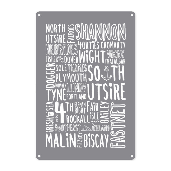 The Shipping Forecast Regions, Metal Sign