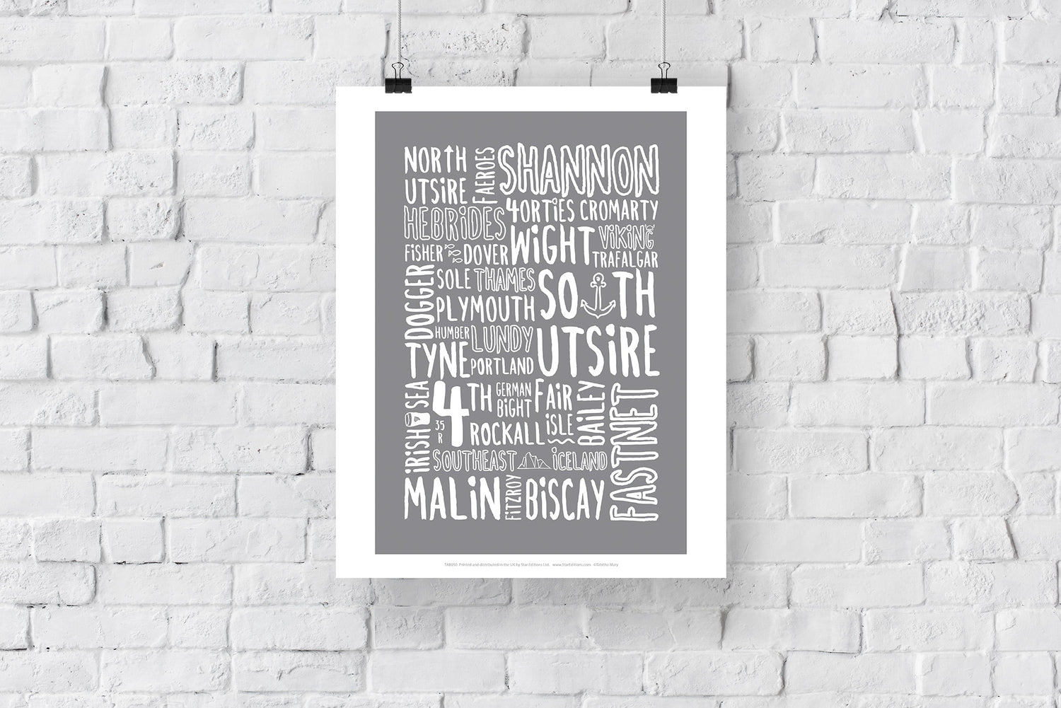 The Shipping Forecast Regions, - Art Print