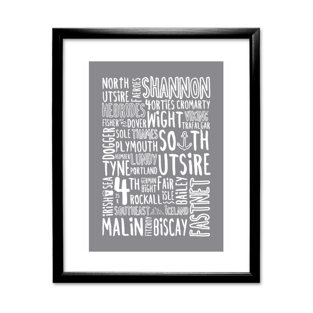 The Shipping Forecast Regions, - Art Print