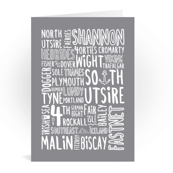 The Shipping Forecast Regions, Greeting Card 7x5