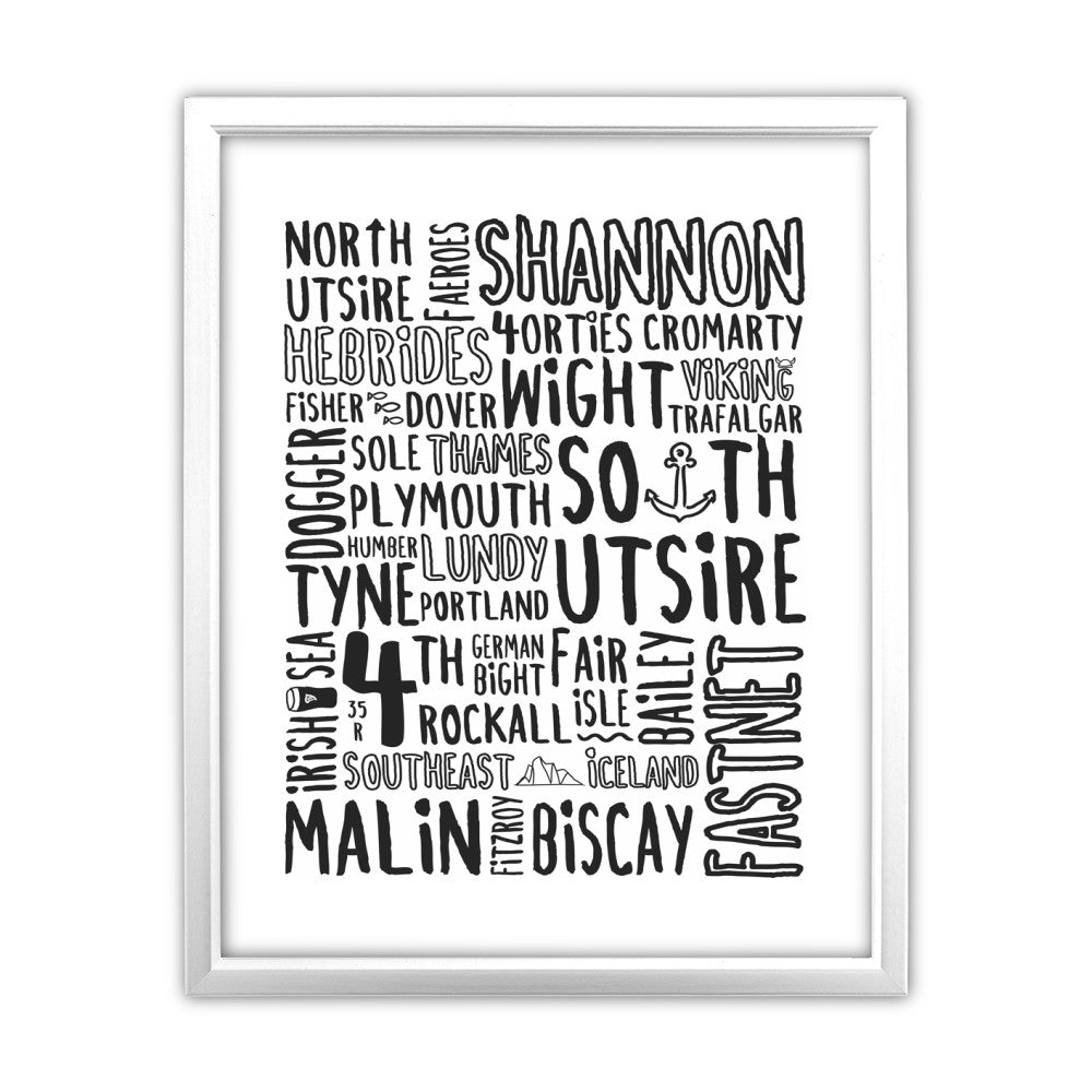 The Shipping Forecast Regions, - Art Print