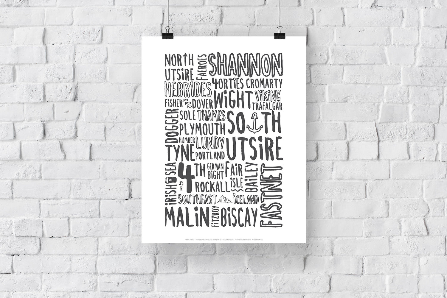 The Shipping Forecast Regions, - Art Print