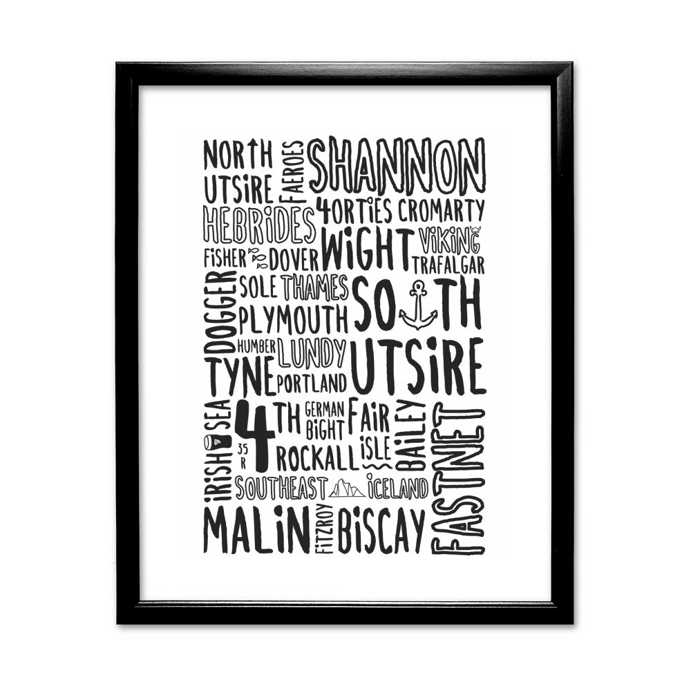 The Shipping Forecast Regions, - Art Print