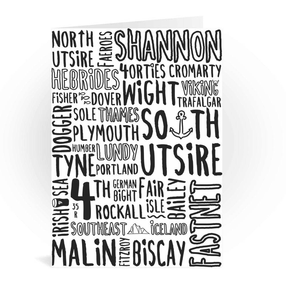 The Shipping Forecast Regions, Greeting Card 7x5