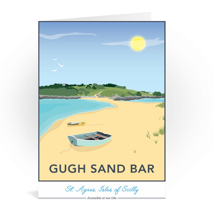 Gugh Sand Bar, St Agnes, Isles of Scilly Greeting Card 7x5