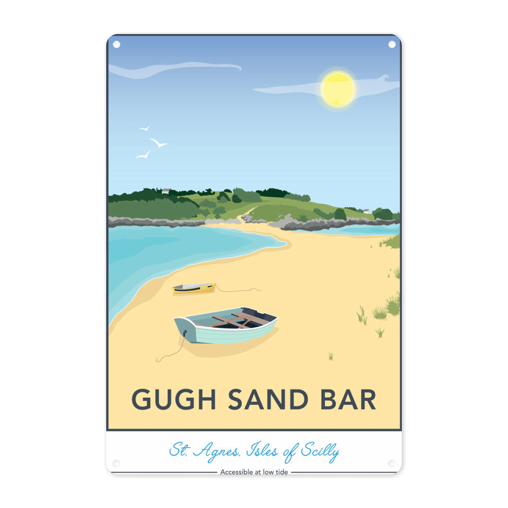 Gugh Sand Bar, St Agnes, Isles of Scilly Metal Sign