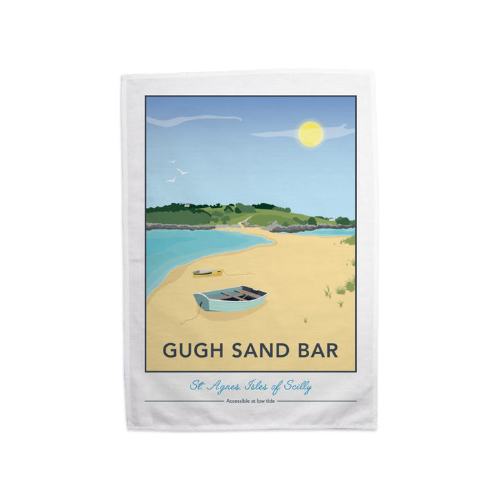 Gugh Sand Bar, St Agnes, Isles of Scilly Tea Towel