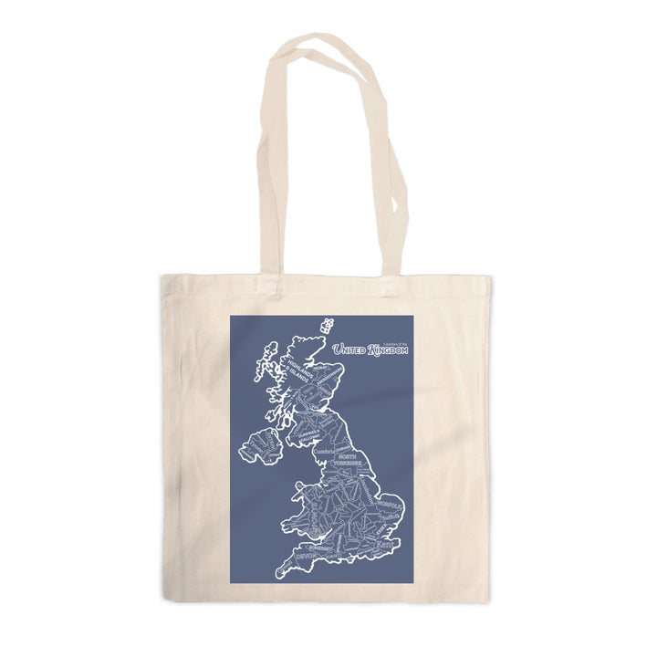 The Counties of the United Kingdom, Canvas Tote Bag