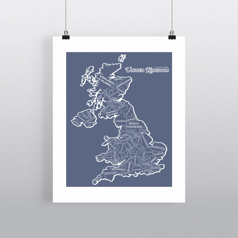 The Counties of the United Kingdom, - Art Print