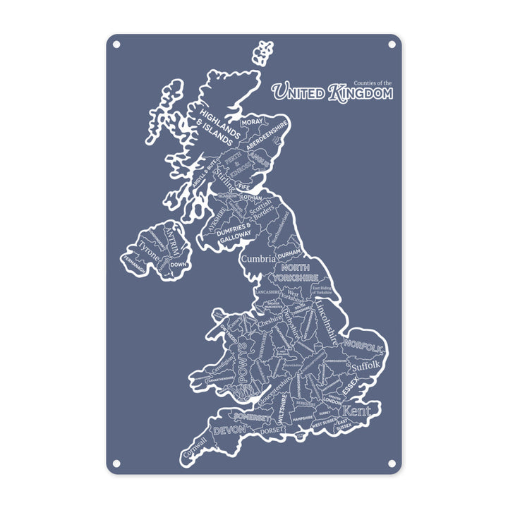 The Counties of the United Kingdom, Metal Sign