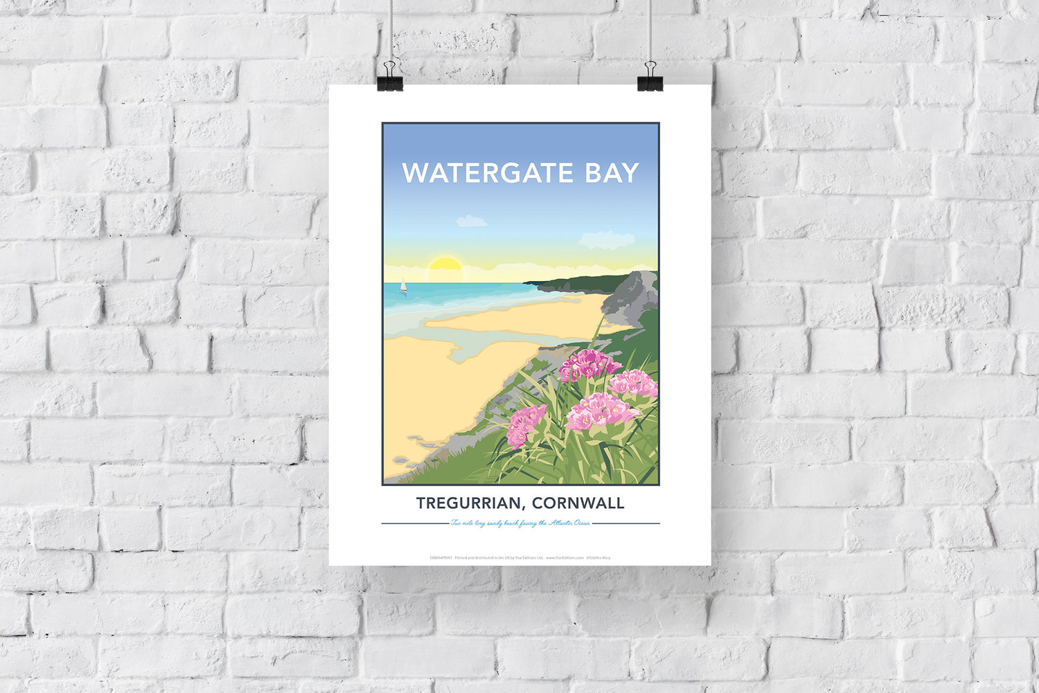 Watergate Bay, Tregurrian, Cornwall - Art Print
