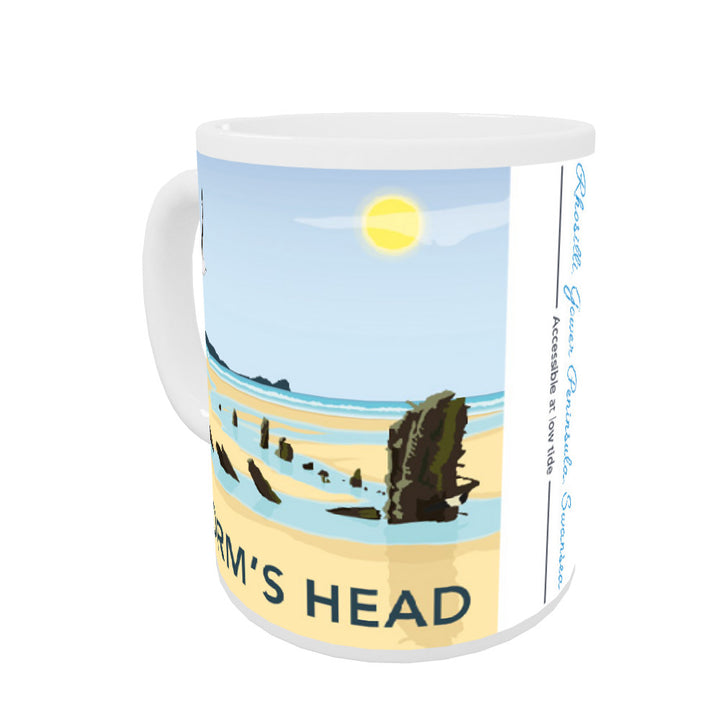 Worm's Head, Rhosilli, Gower Peninsula, Swansea Coloured Insert Mug