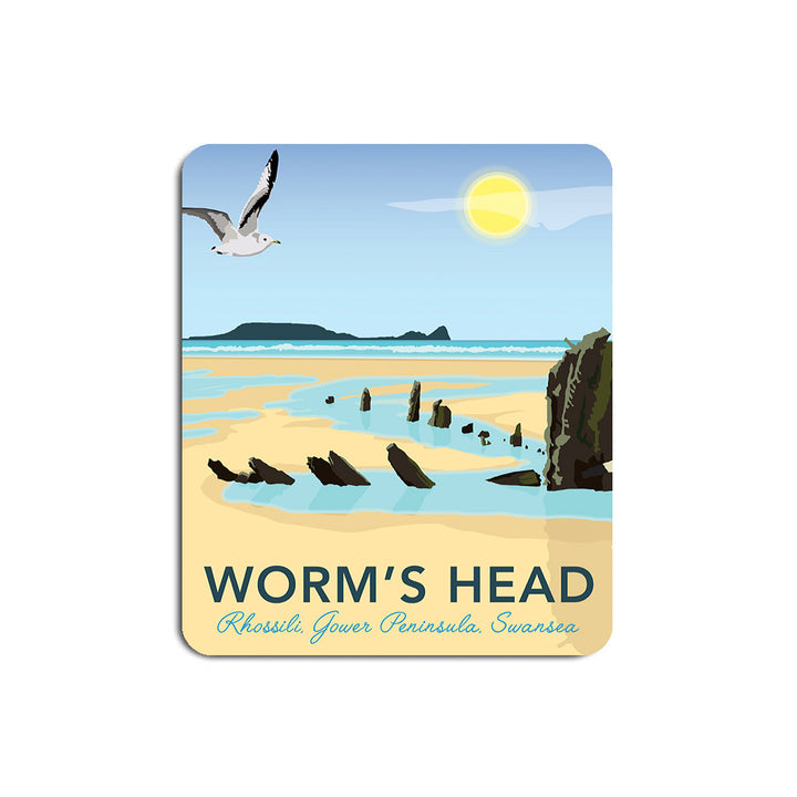 Worm's Head, Rhosilli, Gower Peninsula, Swansea - Mouse mat